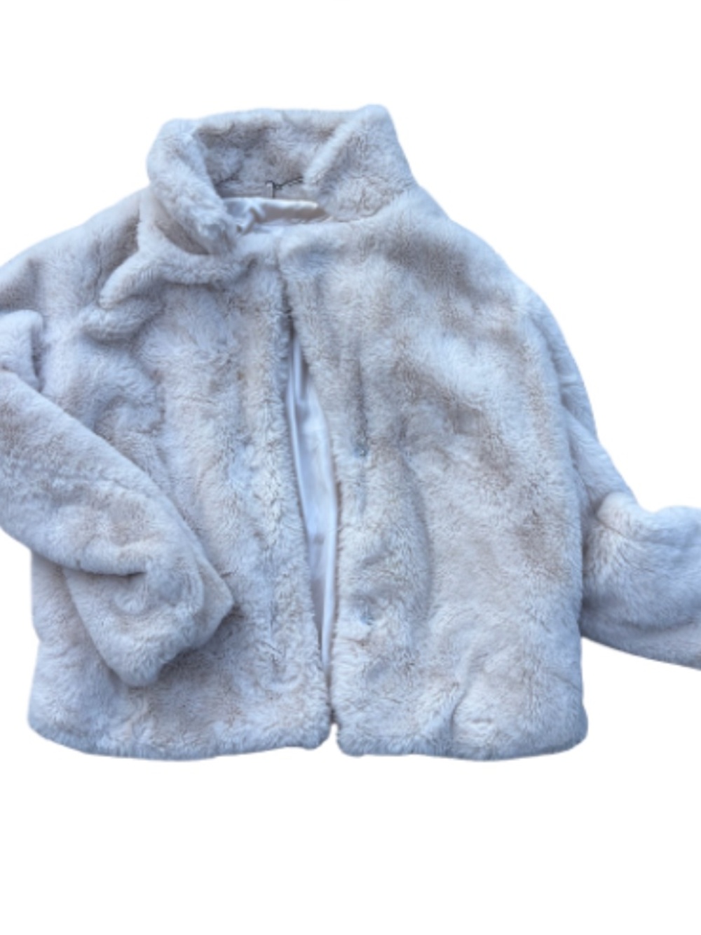 Faux Fur, Cream, Cropped Coat, XS